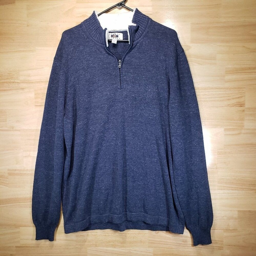 Joseph Abboud Blue 1/4 Zip Sweater Sherpa Collar Men's Size XL